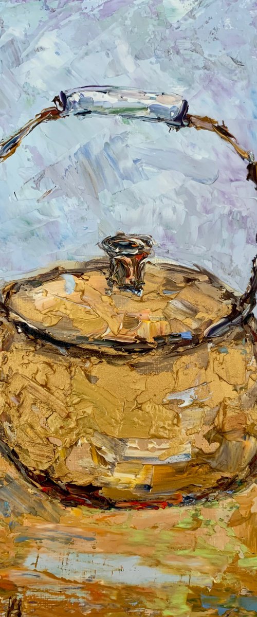 Still Life with Golden Teapot by Vilma Gataveckienė