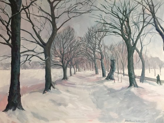 'Avenue of trees, Edinburgh Meadows, Winter'