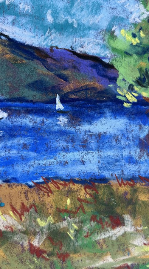 Vivid Landscape with Sailboats by Irina Anis