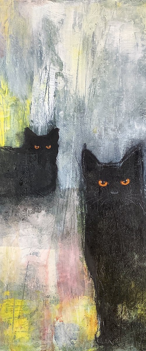 ABSTRACT BLACK CATS by Eva Fialka