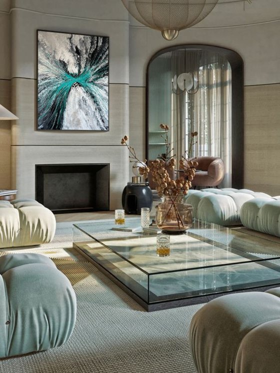 Crescendo — Turquoise Abstract