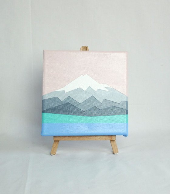 Mount Taranaki original mountain landscape painting