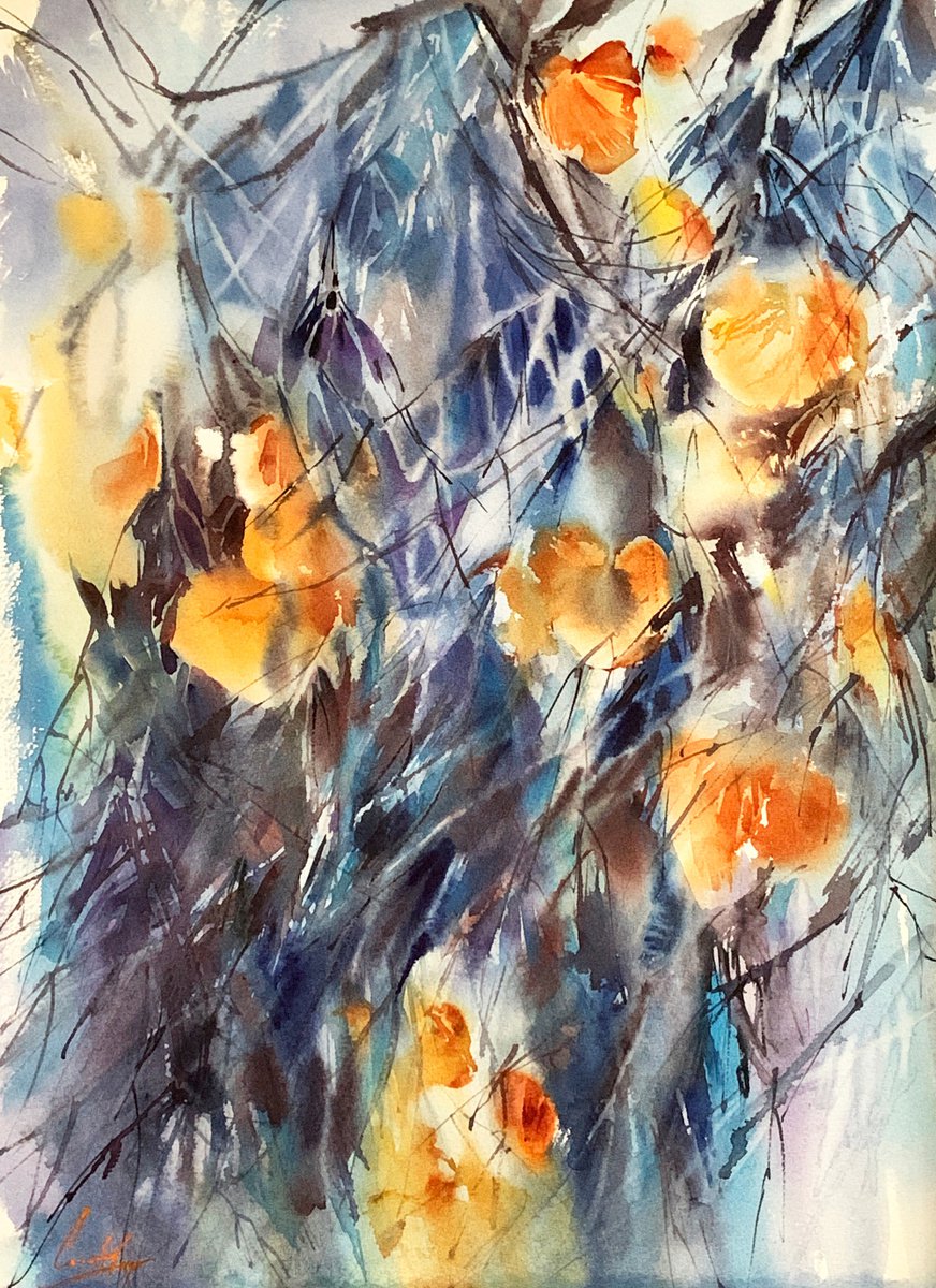 Autumn in Blue and Yellow Version 1. by Sophie Rodionov