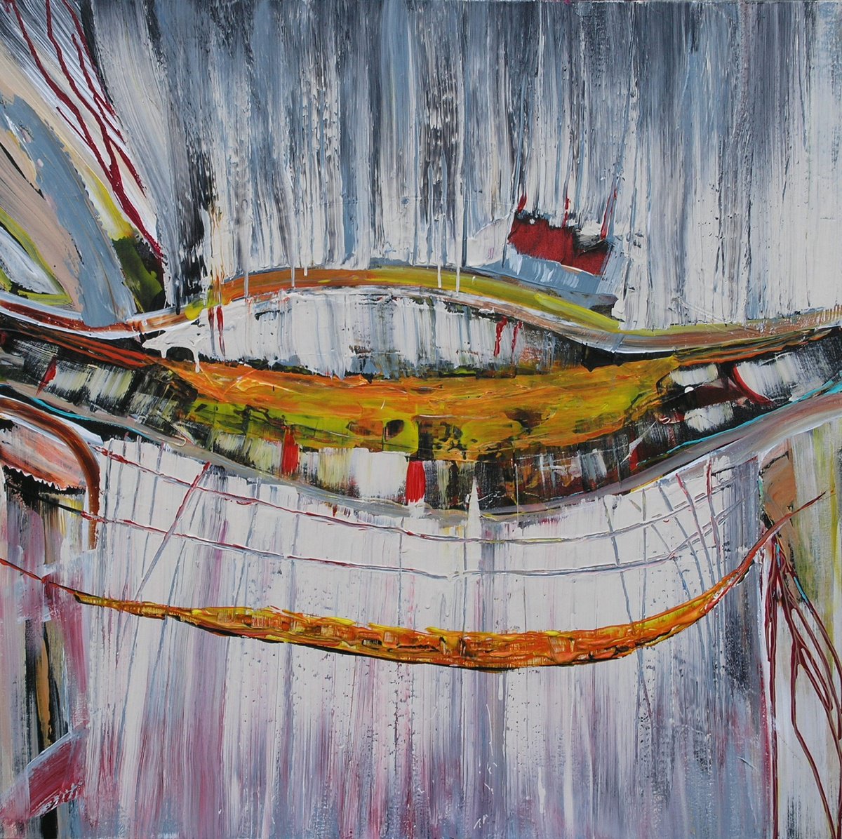 Organic Abstract Acrylic Painting By Loretta Kaltenhauser, 36 X 36", Resurgence, Original Artwork