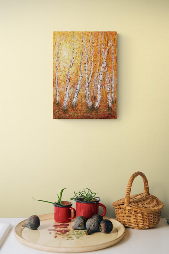 Autumn birch trees