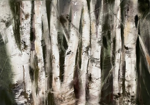 Birches Barcode 2 by Anna Boginskaia