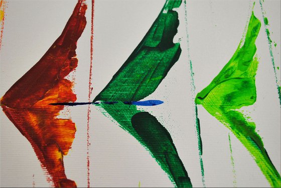 Big Race- Abstract- Colourfull Sailboat Painting- Large Acrylic Art Canvas Wart Art Ready to hang