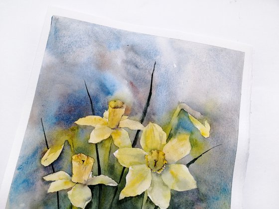 Yellow Daffodils painting