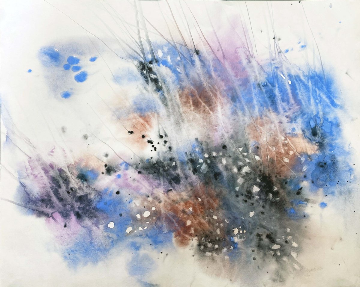 Impressionistic Abstract Watercolour By Galina Poloz, 20 X 16, This Morning 2., Original Artwork