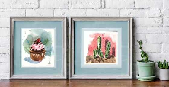Diptych ‘Pink and Green.’