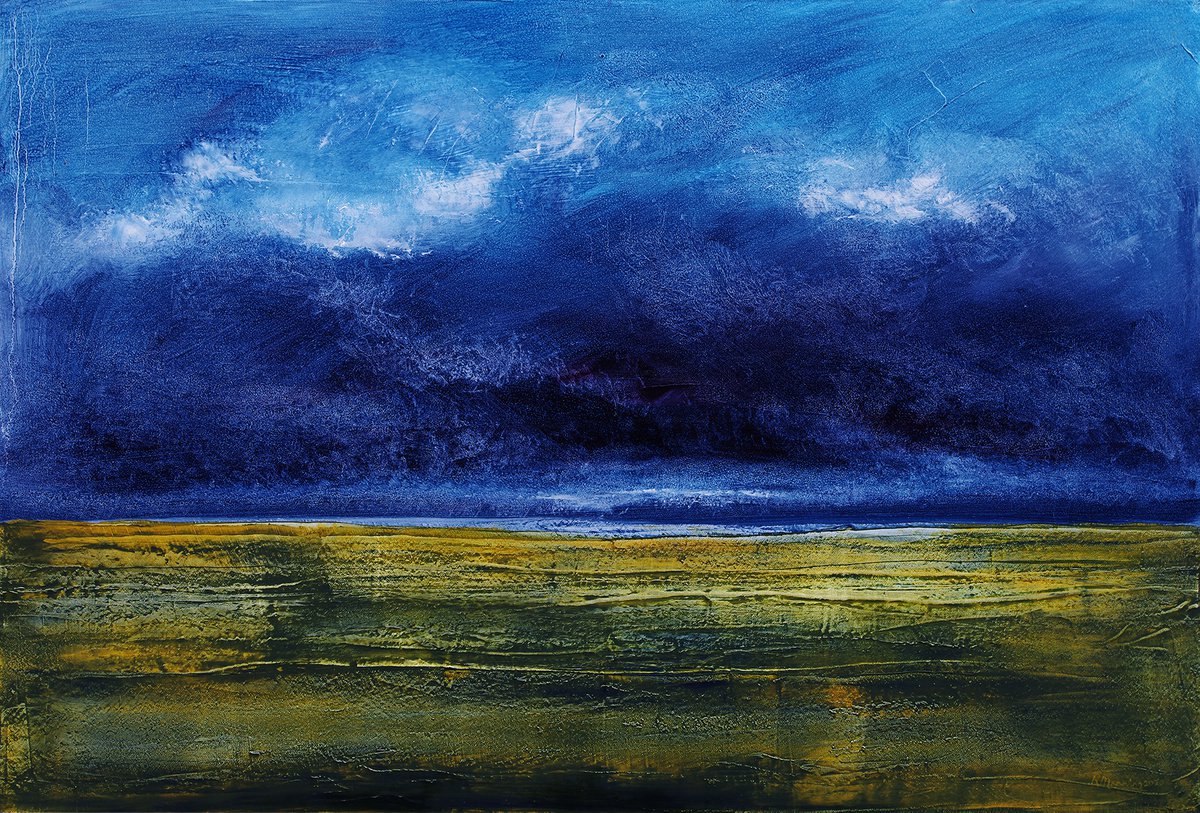 Abstract Landscape Oil Painting By Richard Manning, 36 X 24", Landscape-16, Original Artwork