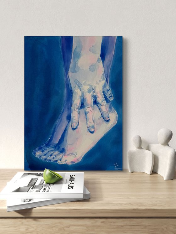 Blue hand and foot