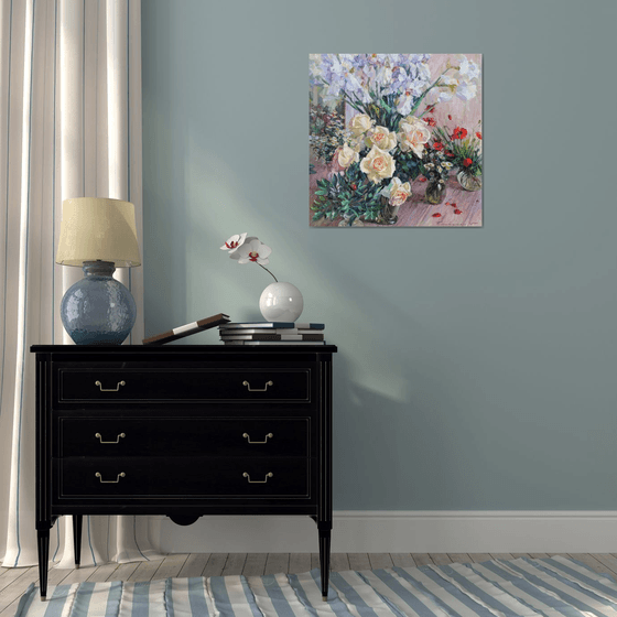 Still life with spring flowers