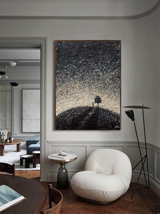 Painting with meaning Philosophical painting Black white abstraction