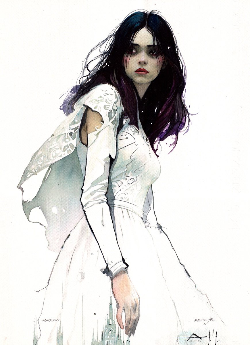 Expressive Watercolour , Beautiful Girl Lv By Reme Jr., 14 X 19, Artwork For Sale On Artfinder