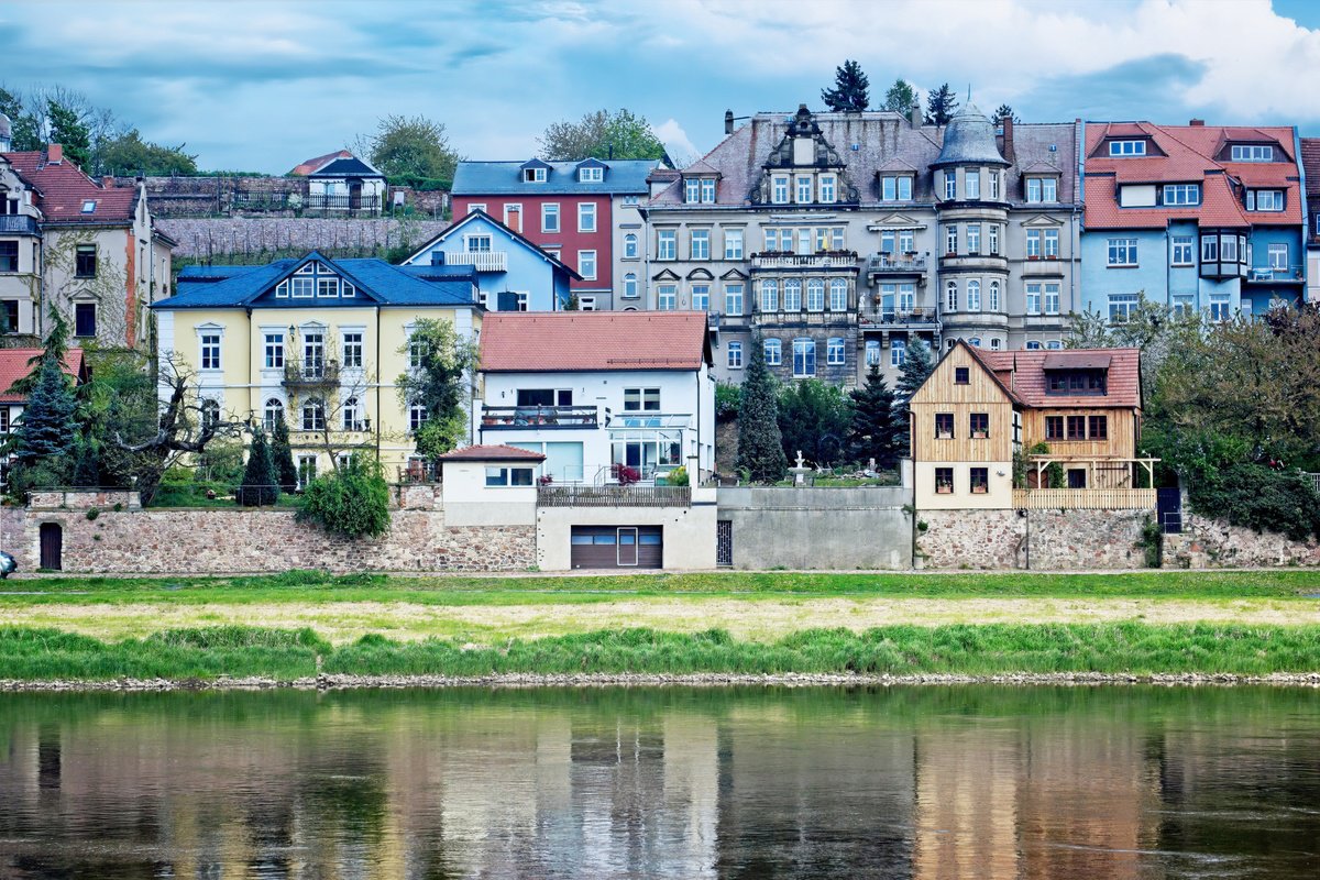 Elbe River Town by Eugene Norris