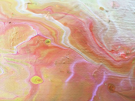 "Red Planet" - Original Small Abstract PMS Acrylic Painting - 12 x 9 inches