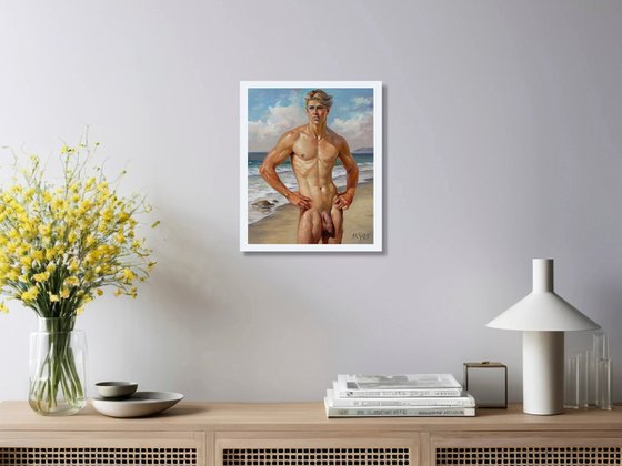 NAKED MAN BY THE SEA