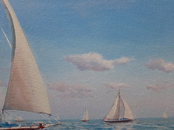 Seascape with Sailboats 32