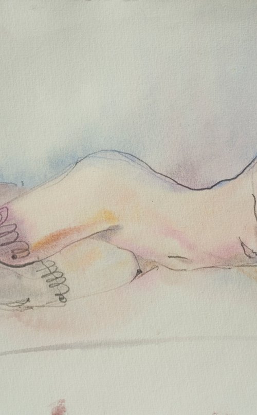 A thinking woman in bed. "The moment of decision" by Irina Bibik-Chkolian