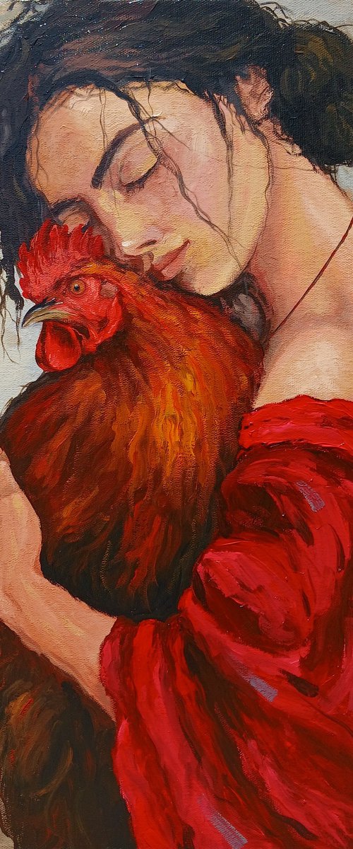 Embrace with the Rooster by Davit Arstamyan