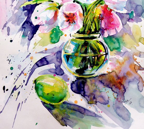 Tulips with lemon