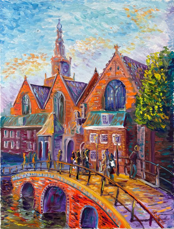 Old Church of Amsterdam Canal View