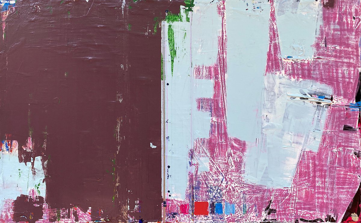 Abstract Painting By Jason Forcier, 48 X 30, Finishing Touches, Original Artwork