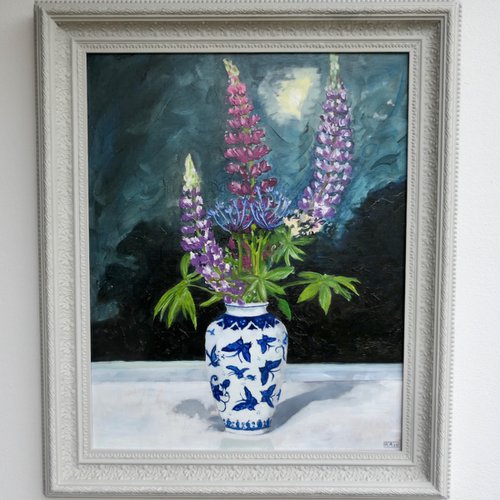 Butterflies on Lupins (2022) by Keith Alexander