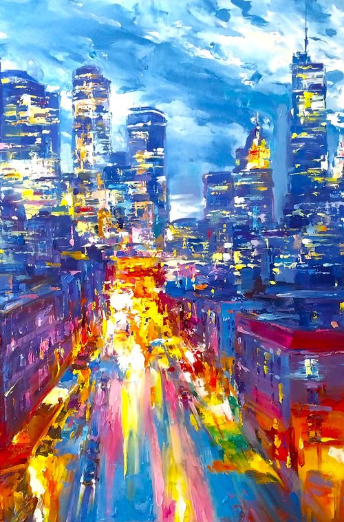 Evening  lights (New York) by Andrej  Ostapchuk