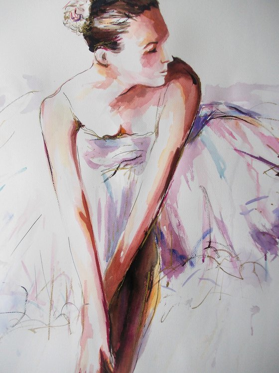 Purity  -Ballerina Painting on Paper