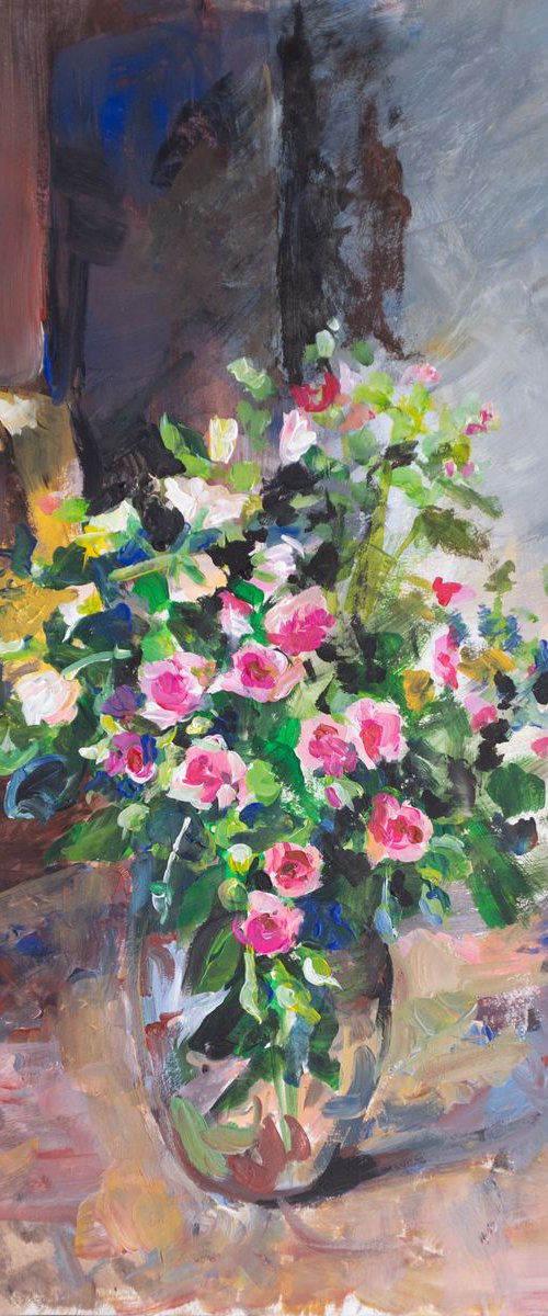 Bouquet of pink roses by Irina Bibik-Chkolian