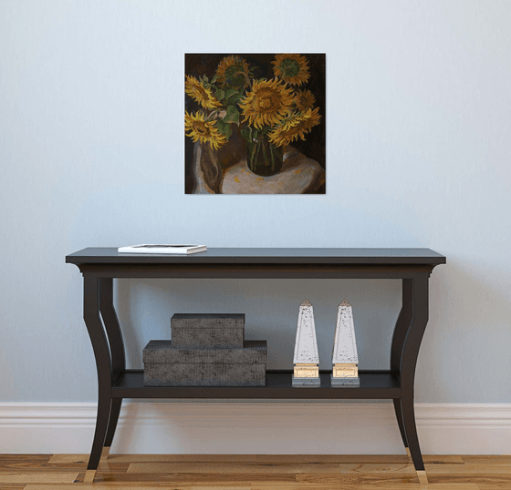 Sunflowers - sunflower still life painting