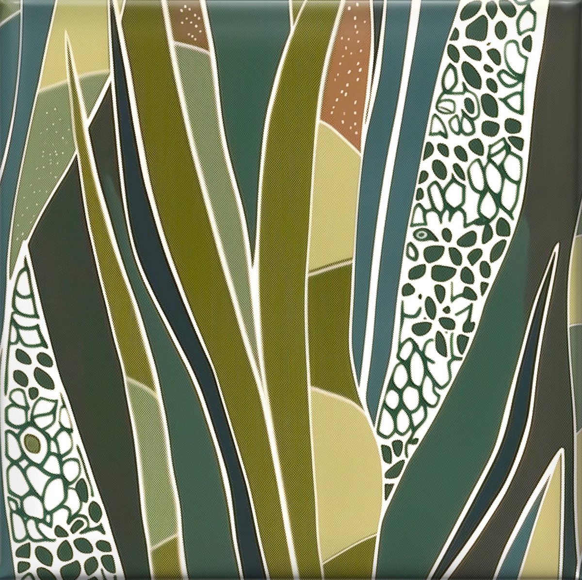 Abstract Acrylic Painting By V+V Kniazievi, 41 X 41", Plant Code #2, Original Artwork