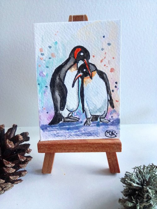 Penguin Love Birds by MARJANSART