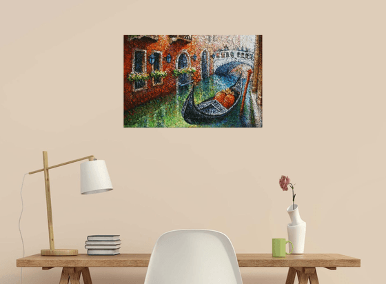 Painting Venice -  Invitation for a walk, oil on canvas