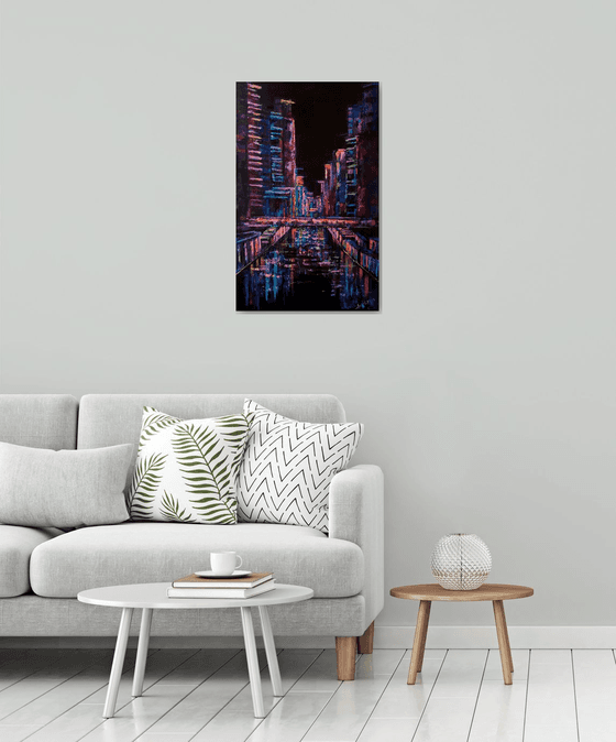 Night city lights