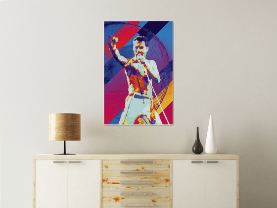 Freddie Mercury - Modern Poster 1 Stylised Large Art