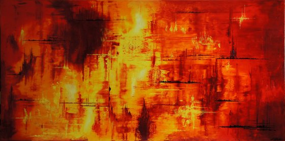 On Fire (180 x 90 cm) XXXL oil (72 x 36 inches)