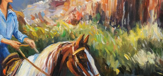 Cowgirl in the Canyon Light