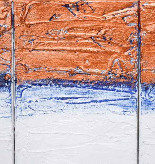 Copper Blue Tones 48 x 20" by Stuart Wright