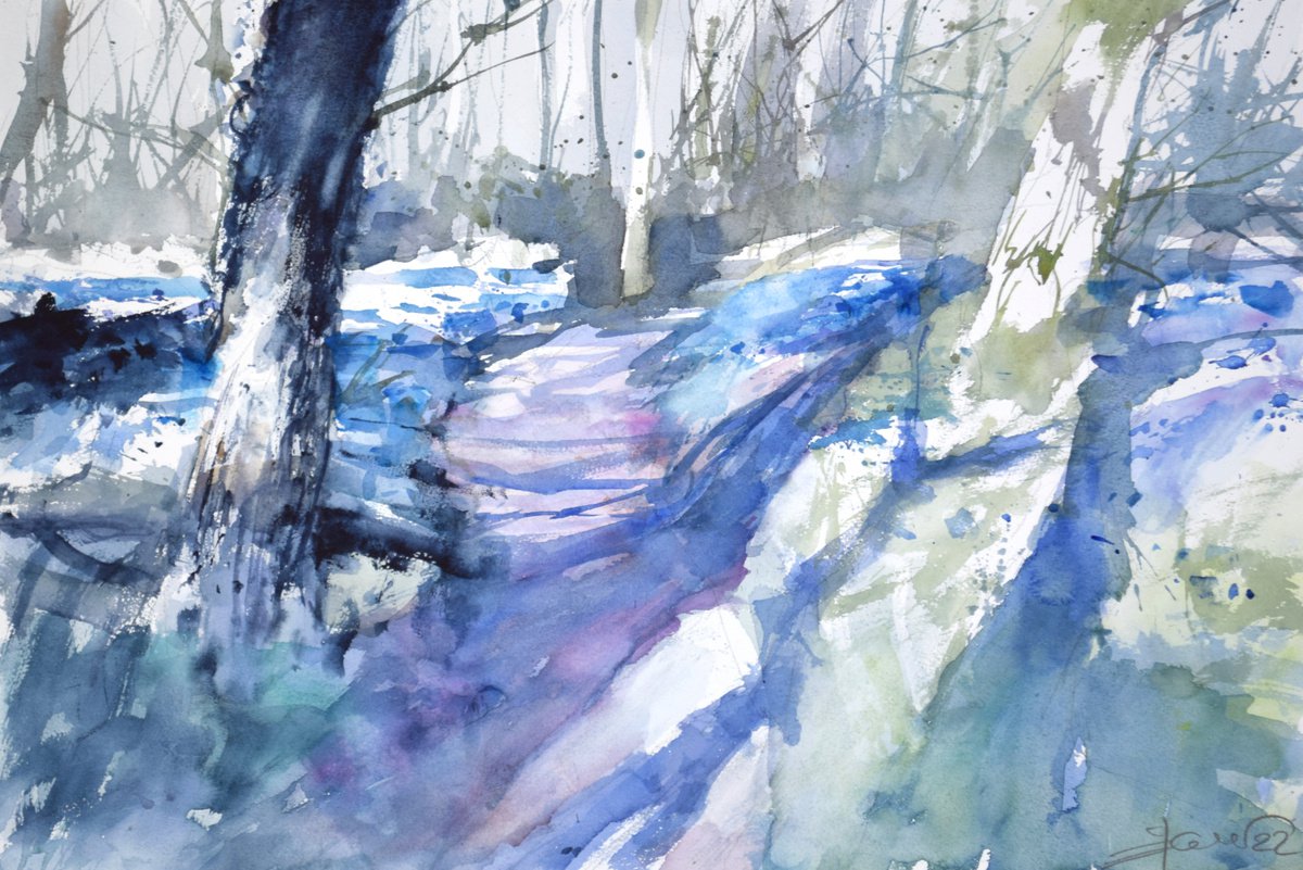 Bluebell woods by Goran Zigolic Watercolors