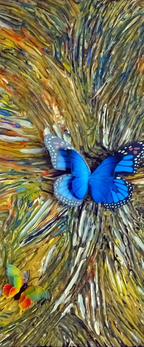 Golden blue butterfly by Conrad  Bloemers