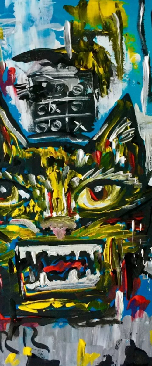 cat  Basquiat version by Olga Koval
