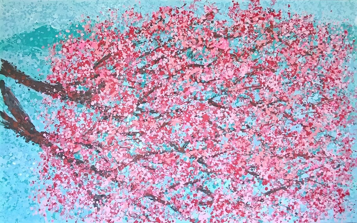 Expressive Abstract Acrylic Painting By Salana Art / Svetlana Samovarova, 63 X 39", Blossoming, Original Artwork