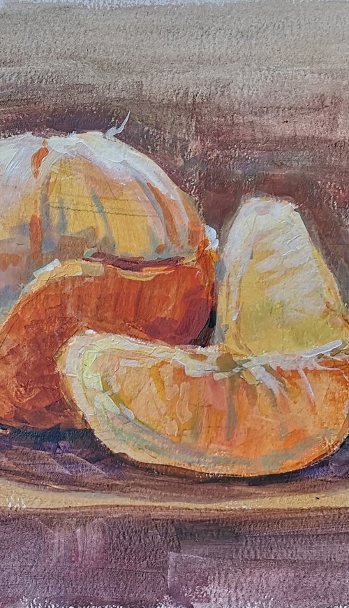 "Mandarine" (acrylic on paper) (11x15×0.1'') by Alexander Koltakov