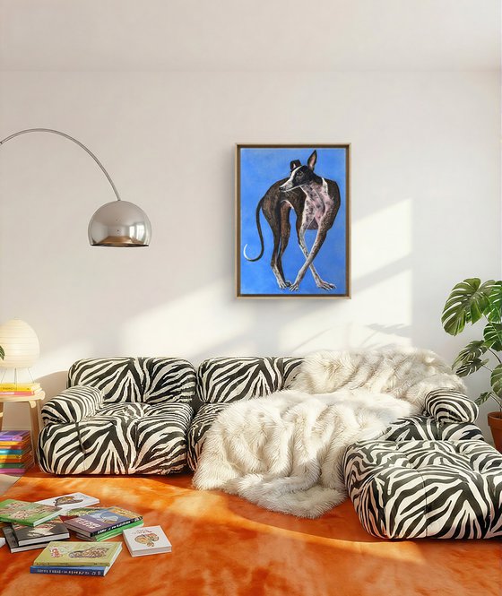 Dogs Portrait Soft Pastel Galgo español