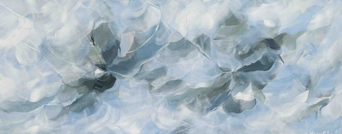 Abstract Landscape Acrylic Painting By Ivana Gigovic, 60 X 24, Luna, Original Artwork