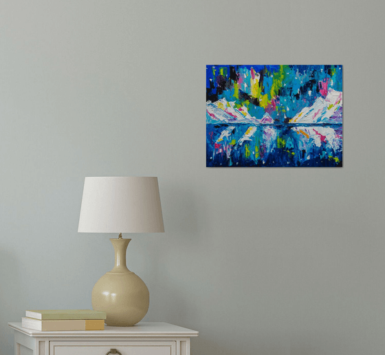 POLAR LIGHTS (framed 19''x15'')