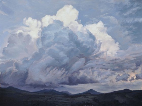 September 4, clouds over the mountains at dusk